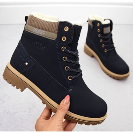 Marinblå stövlar för kvinnor Potocki 97301 1