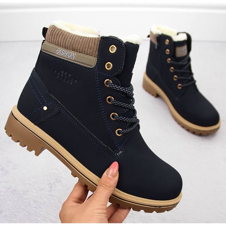 Marinblå stövlar för kvinnor Potocki 97301 1