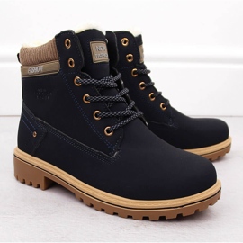 Marinblå stövlar för kvinnor Potocki 97301 2