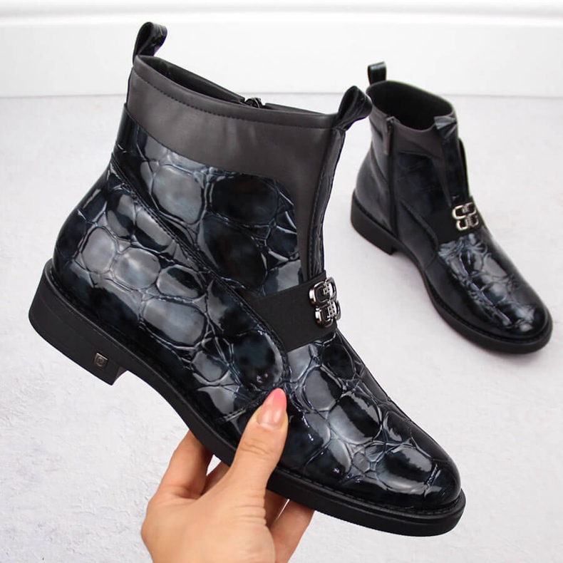 Lackstövlar dam, svarta, Potocki 12544 1