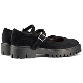 Svarta mockaskor för kvinnor med spänne 1