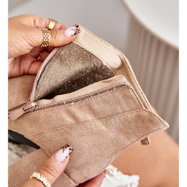 Isolerade damstövlar med spetsiga tår på hög klack, Beige Laoreina 2