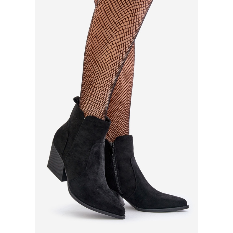 Isolerade Cowboystövlar i Eco Mocka med dragkedja, Svart Virtris 1