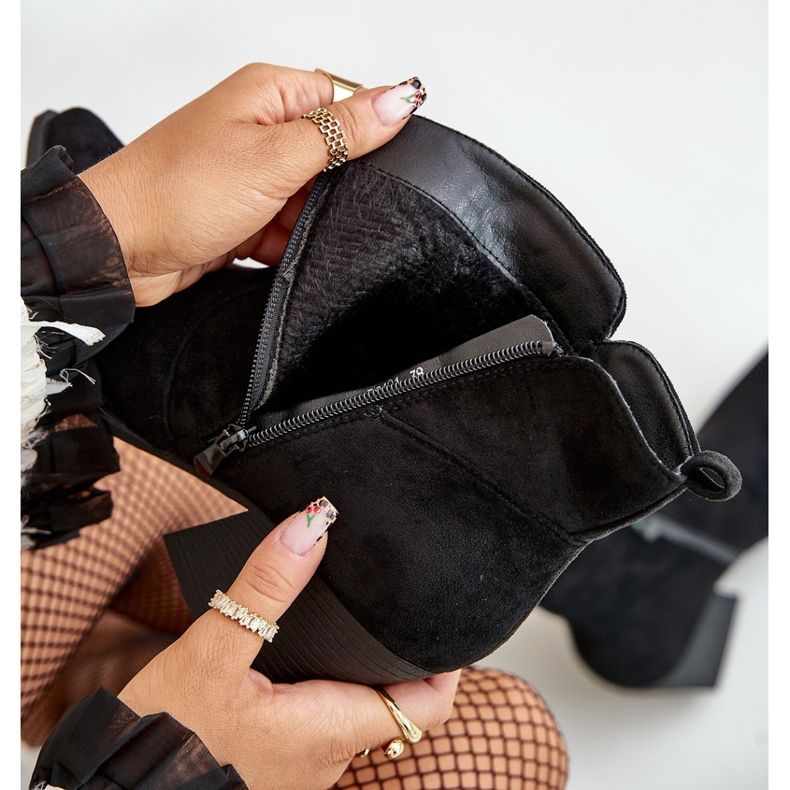 Isolerade Cowboystövlar i Eco Mocka med dragkedja, Svart Virtris 2