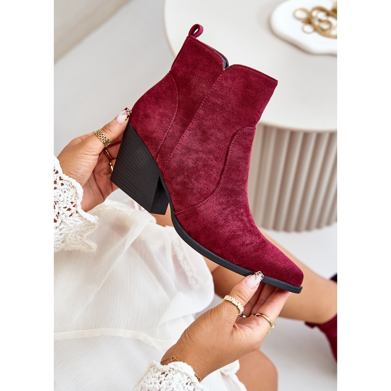 Isolerade Cowboystövlar i ekomocka med dragkedja, Burgundy Virtris röd 2