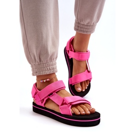 Kvinnors sandaler på Lee Cooper LCW-24-05-2750L Fuksja-plattform rosa 2