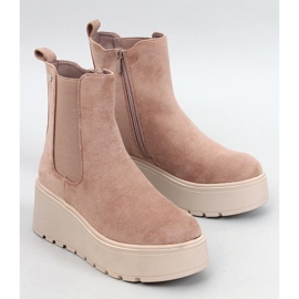 Ronda Khaki plattform Chelsea stövlar beige 1