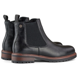 Svarta Chelsea-stövlar för kvinnor med platt sula 1