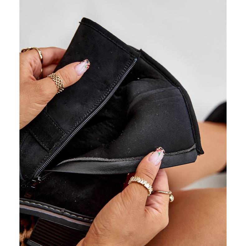 Lågklackade damskor med spännen Svart Zudra 2