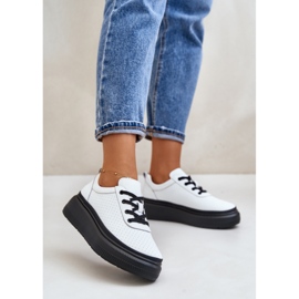 Damsportskor på plattform, naturläder, vit 41470 Vinceza 2