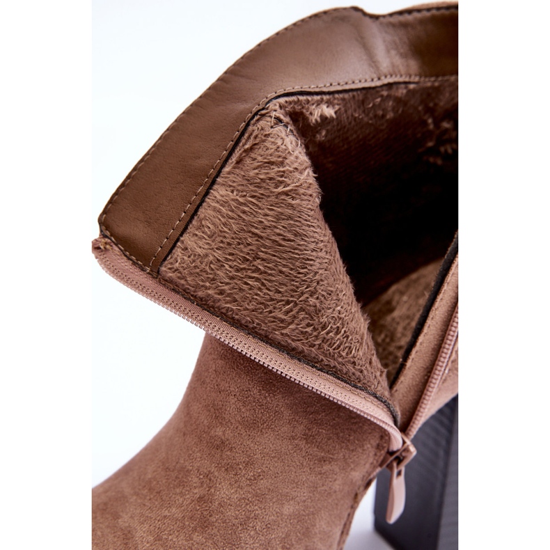 Liani Mocka Stövlar med hög klack Beige 1