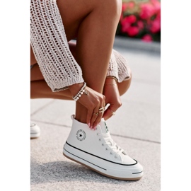 Isolerade damsneakers på Eco Leather Platform Big Star OO274061 Vit 5