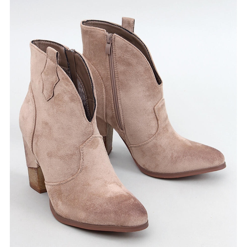 Sonett Khaki högklackade cowboystövlar beige 1