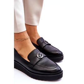 Vinceza-lädermockasiner för kvinnor med låg kil, svart 4