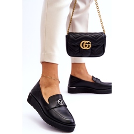 Vinceza-lädermockasiner för kvinnor med låg kil, svart 2