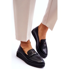 Vinceza-lädermockasiner för kvinnor med låg kil, svart 3