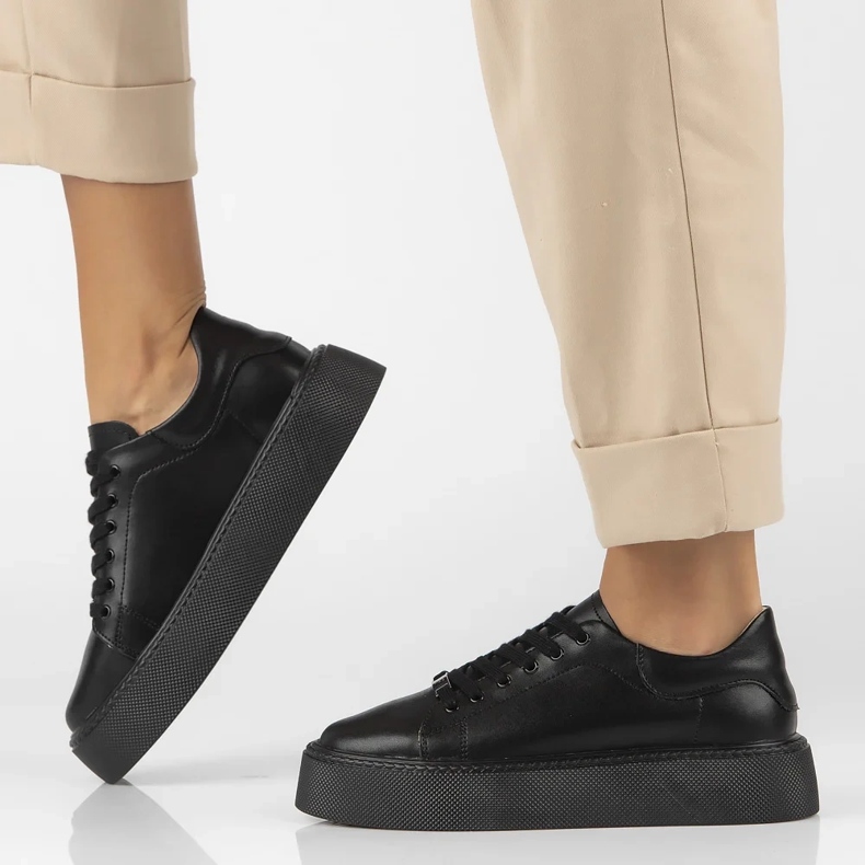 Filippo DP6119/24 Bk läder sneakers, svarta 1