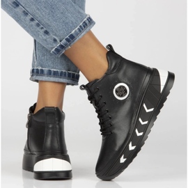 Filippo DBT4214/24 Bk Wh plattformsstövlar i läder, svarta 1