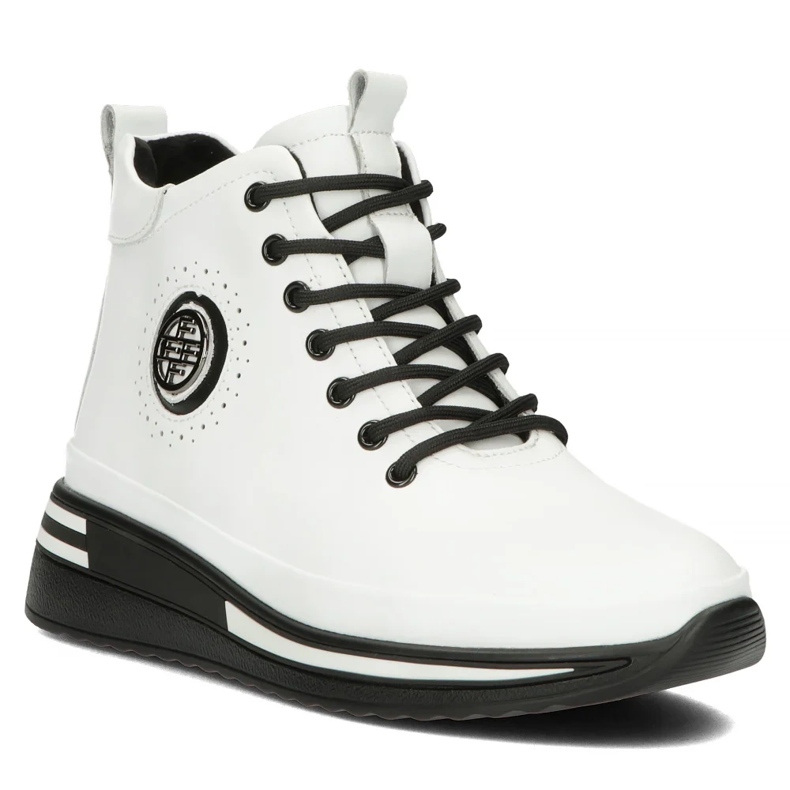 Filippo DBT4215/24 Wh plattformsstövlar i läder, vita 1