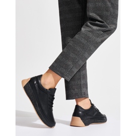 Sergio Leone Svarta sportskor i läder för kvinnor 2