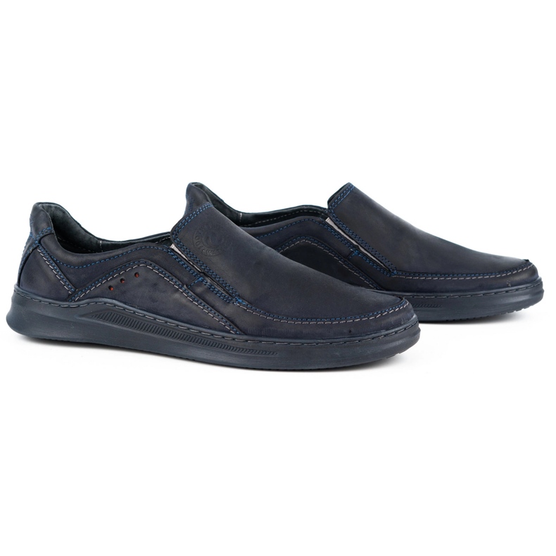 Antex Herrskor slip-on läder slip-on 216gt marinblå 2