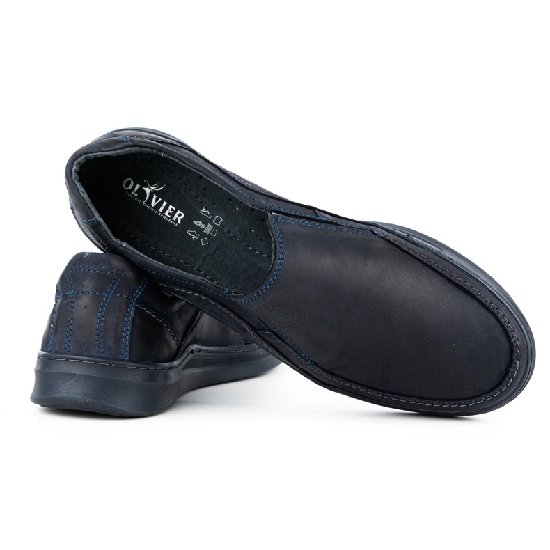 Antex Herrskor slip-on läder slip-on 216gt marinblå 3