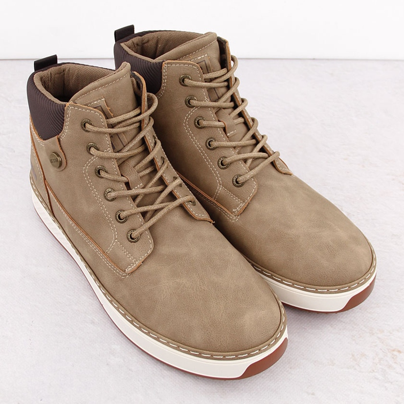 Höga bruna sneakers för män Big Star OO174560 beige 2