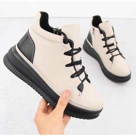 Isolerade läderstövlar för kvinnor, beige, Artiker 55C1051 1