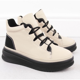 Isolerade läderstövlar för kvinnor, beige, Artiker 55C1051 2