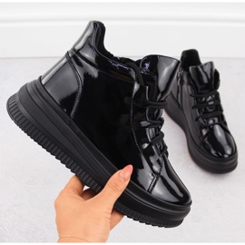 Kvinnors lackisolerade svarta stövlar Artiker 55C1049 1