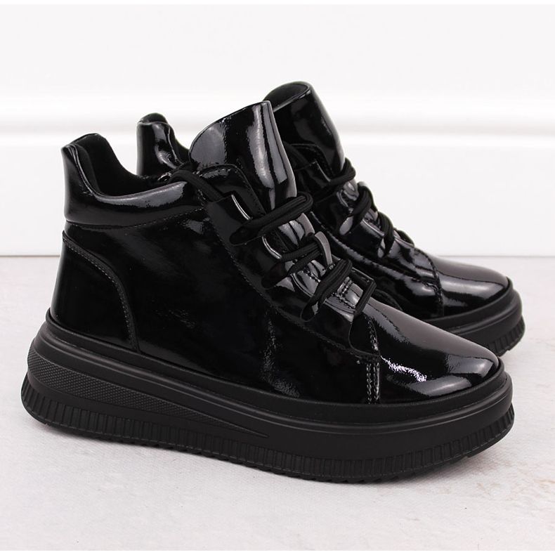 Kvinnors lackisolerade svarta stövlar Artiker 55C1049 2