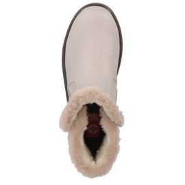Beige damstövlar med päls Rieker Y3481-60 2