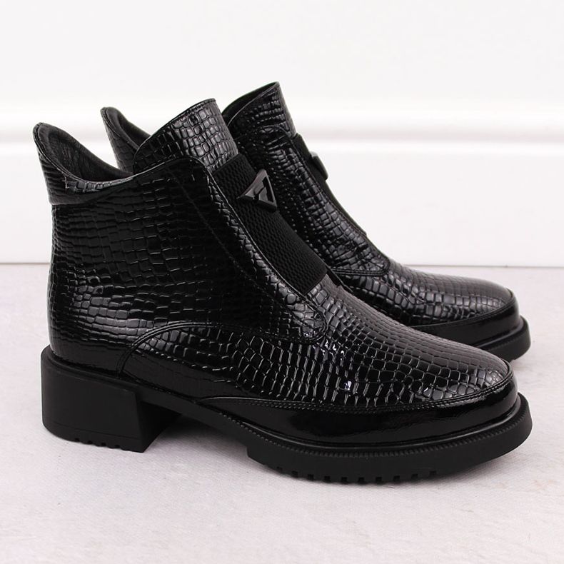 Stövlar i lackskinn, svarta, Filippo DBT6663 2