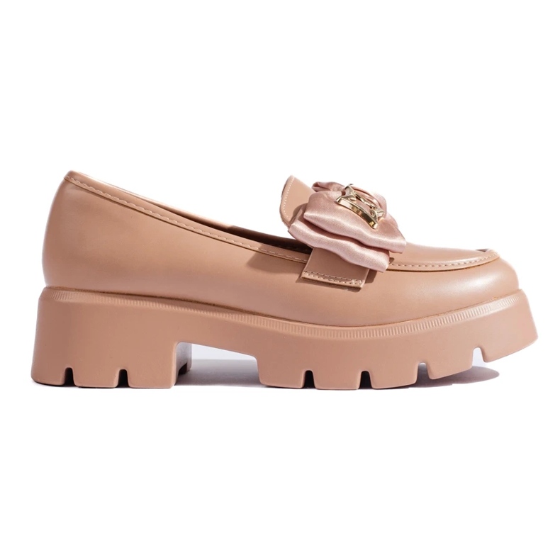 Beige loafers med Shelovet-rosett 1