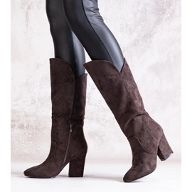 Bruna högklackade Amare-stövlar 1