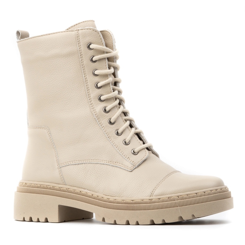 WASAK Damskor med hög spets i läder vinter 0640 ecru beige 1