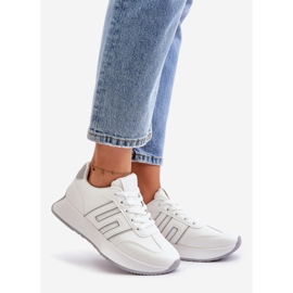 Sneakers för kvinnor, sportskor på plattformen, vita och grå Thari 1