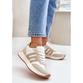 Sneakers för kvinnor, sportskor på plattformen, Beige Thari 2