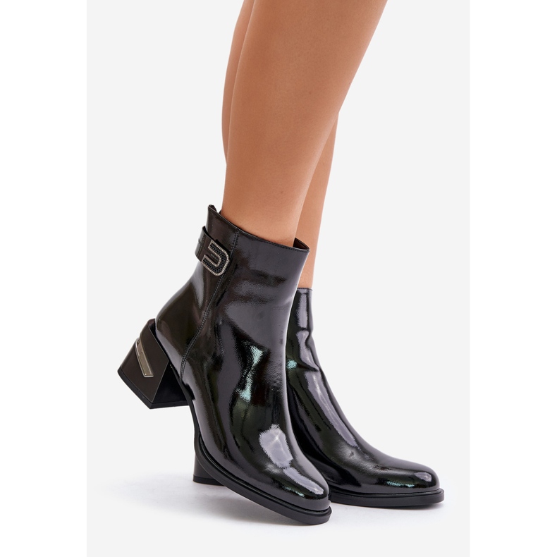 S.Barski Patent högklackade stövlar isolerade MR880-093 Svart 1