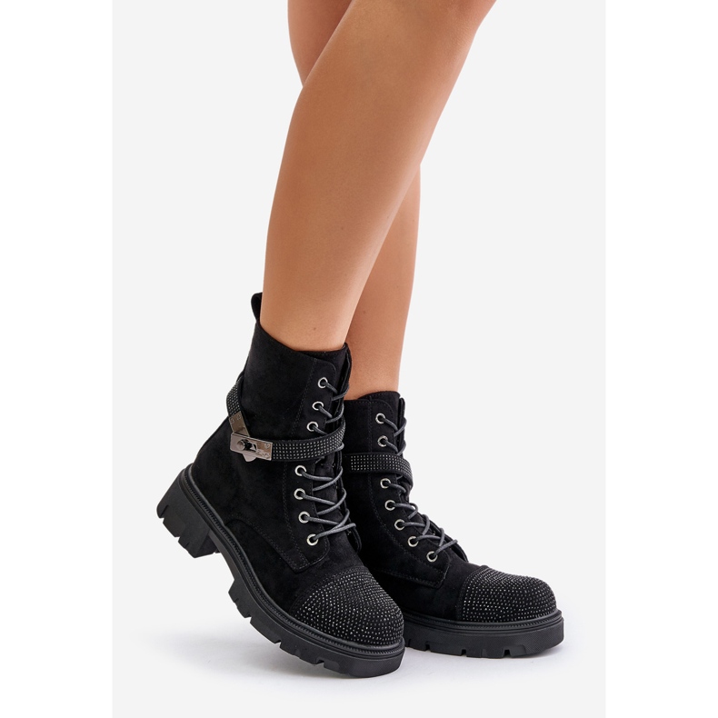 Isolerade arbetarstövlar med dekoration S.Barski HY42-281 Svart 1