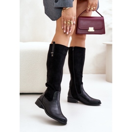 Jezzi Damisolerade knätstövlar med dragkedja Svart Ivasira 2