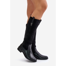 Jezzi Damisolerade knätstövlar med dragkedja Svart Ivasira 1