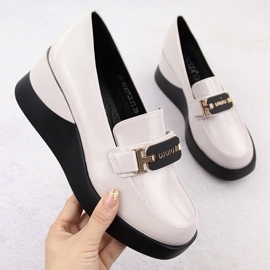 Grå damskor i läder Vinceza 58337 1