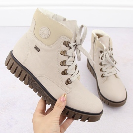 Vattentäta damstövlar i beige Rieker Y3433-60 2