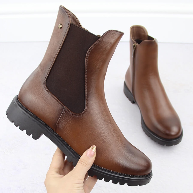 Damisolerade Chelsea-stövlar bruna Potocki 12418 1