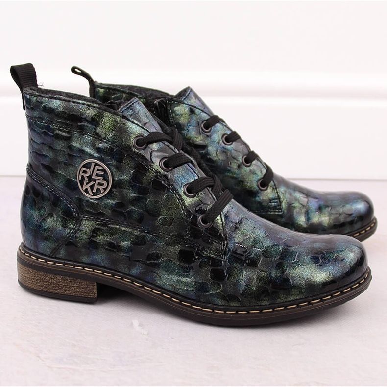 Dampatent krokogröna ankelboots Rieker 71205-90 2