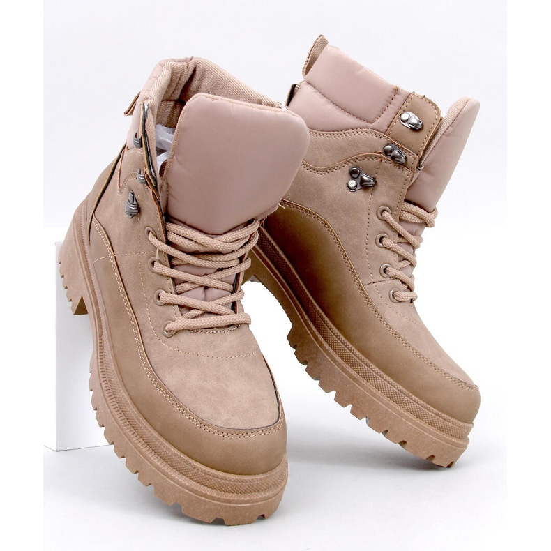 Mathen Khaki trapper ankelboots beige 1