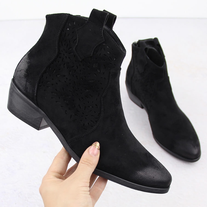 Damisolerade cowboystövlar, svarta Potocki SZ12189 1