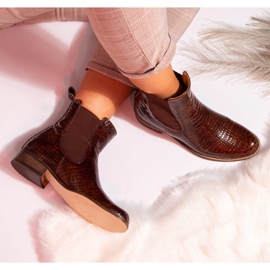 Platta Chelsea-stövlar, kamelläder Butdam Stw brun 1