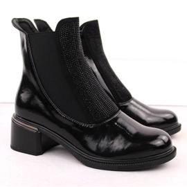 Vinceza svarta ankelboots för dam med cubic zirconia 2